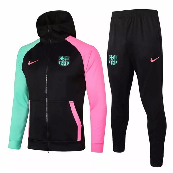 Chaqueta Con Capucha Barcelona 2020-21 Negro Verde Rosa